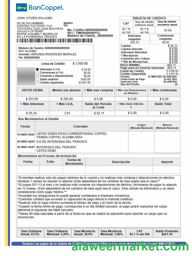 Mexico BanCoppel account st